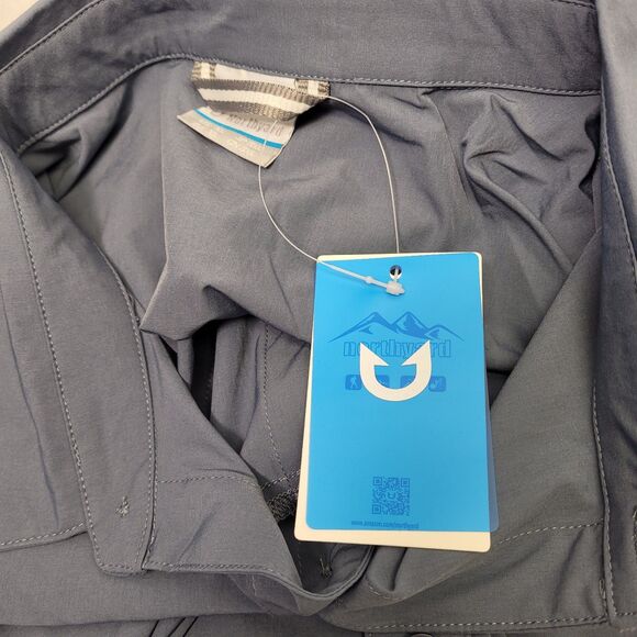 Northyard Men Button Front Shirt Blue Long Sleeve Vented Fishing Hiking X-Large - Picture 8 of 12